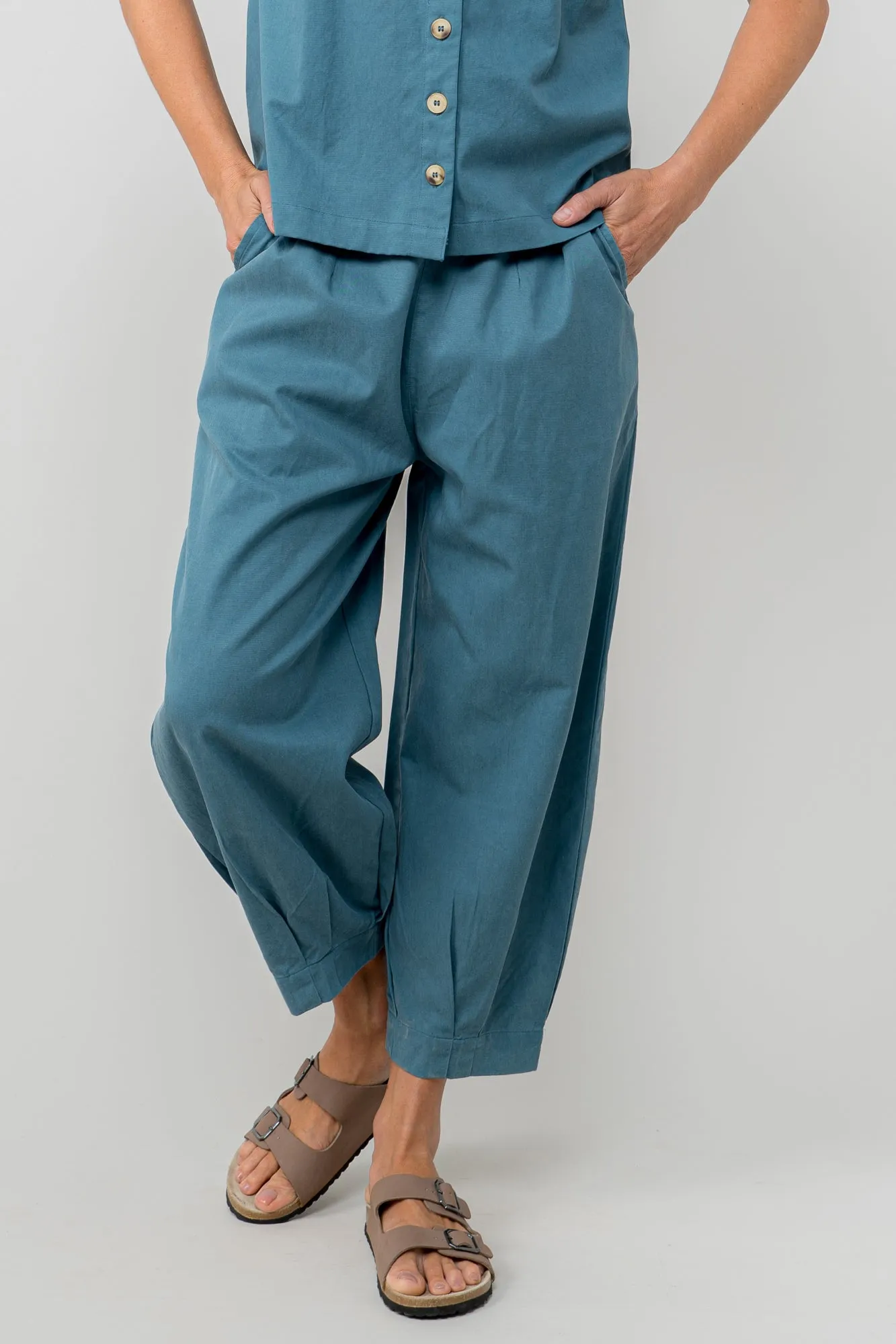 Sail Tencel Cotton Cropped Trousers