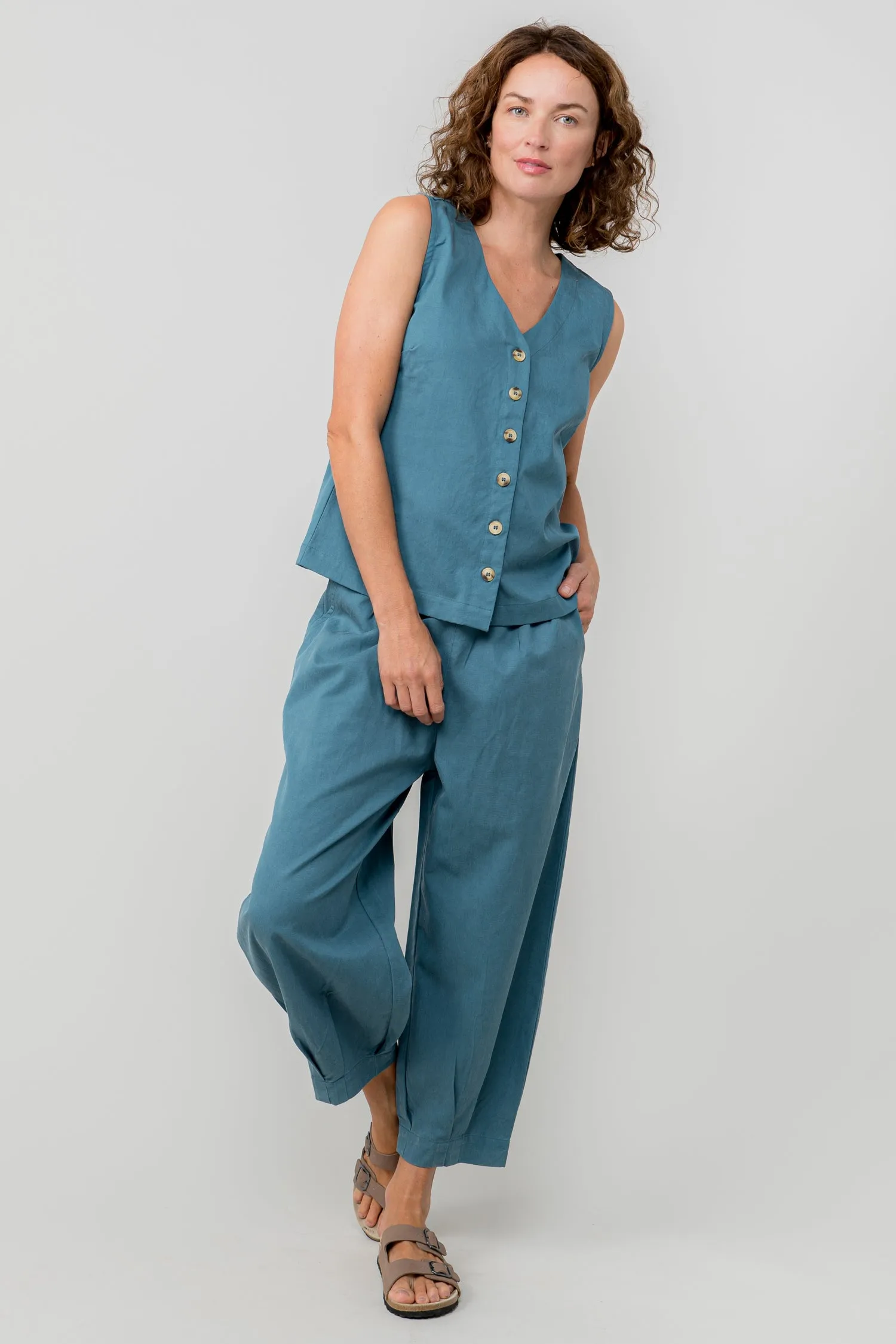 Sail Tencel Cotton Cropped Trousers