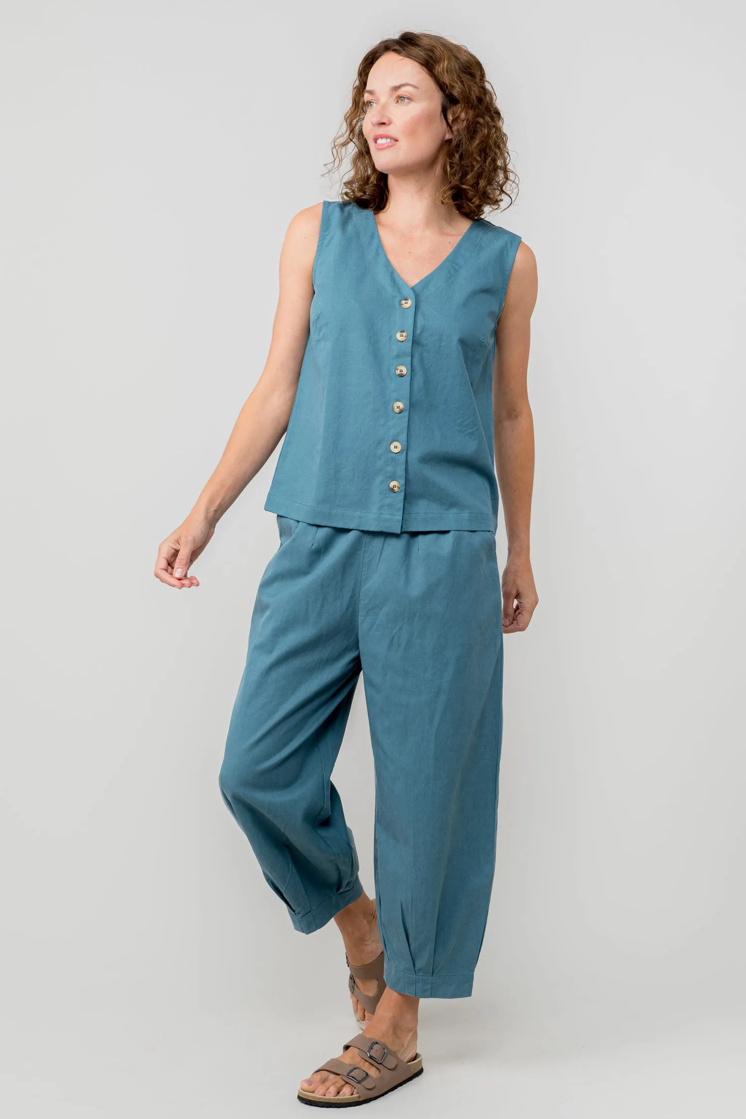 Sail Tencel Cotton Cropped Trousers