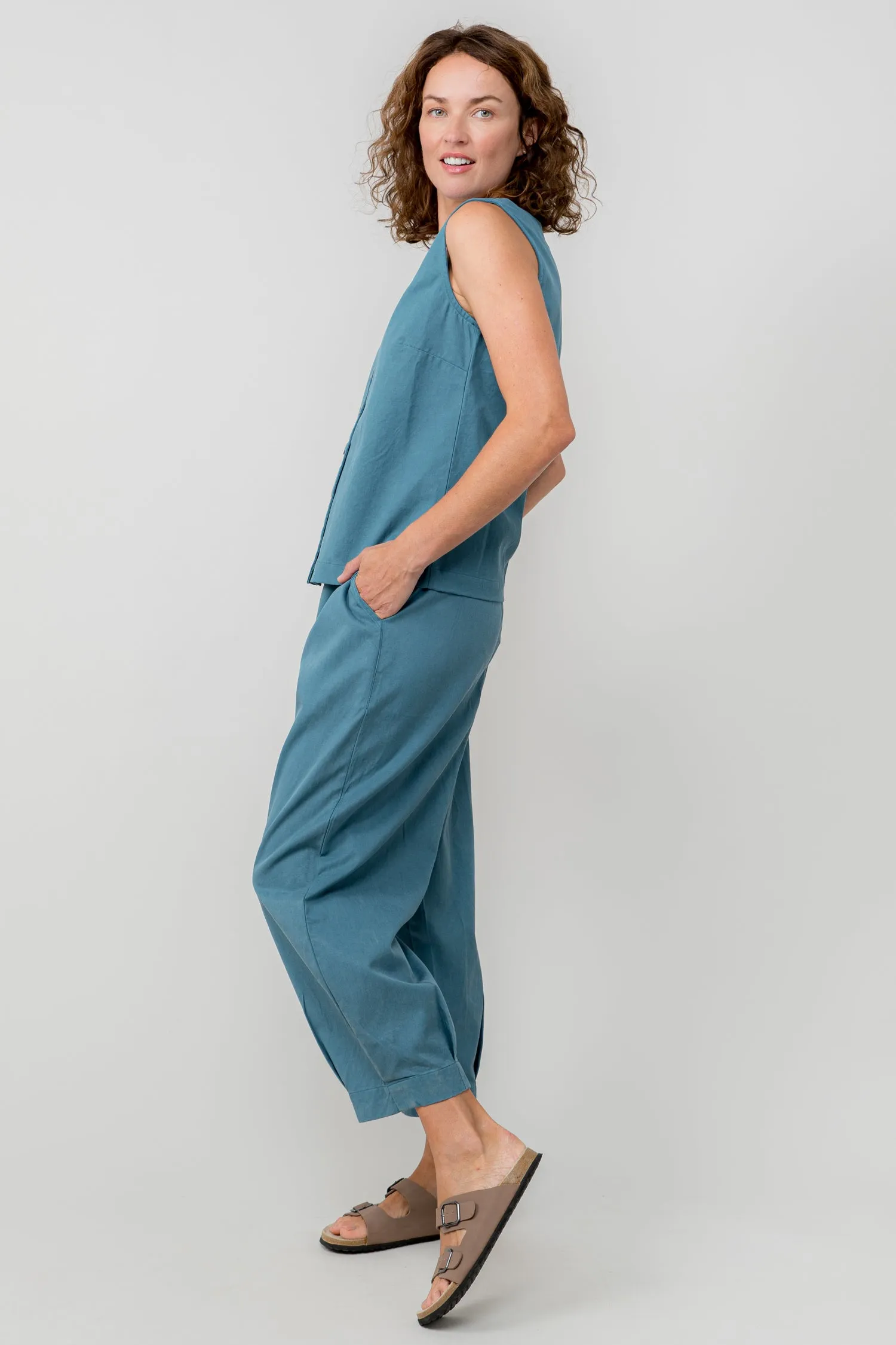 Sail Tencel Cotton Cropped Trousers