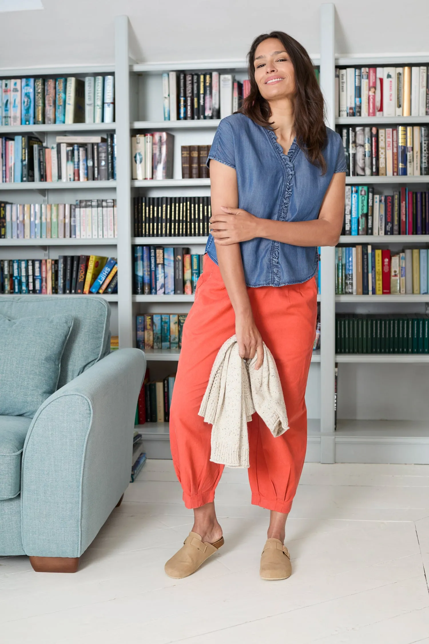 Sail Tencel Cotton Cropped Trousers