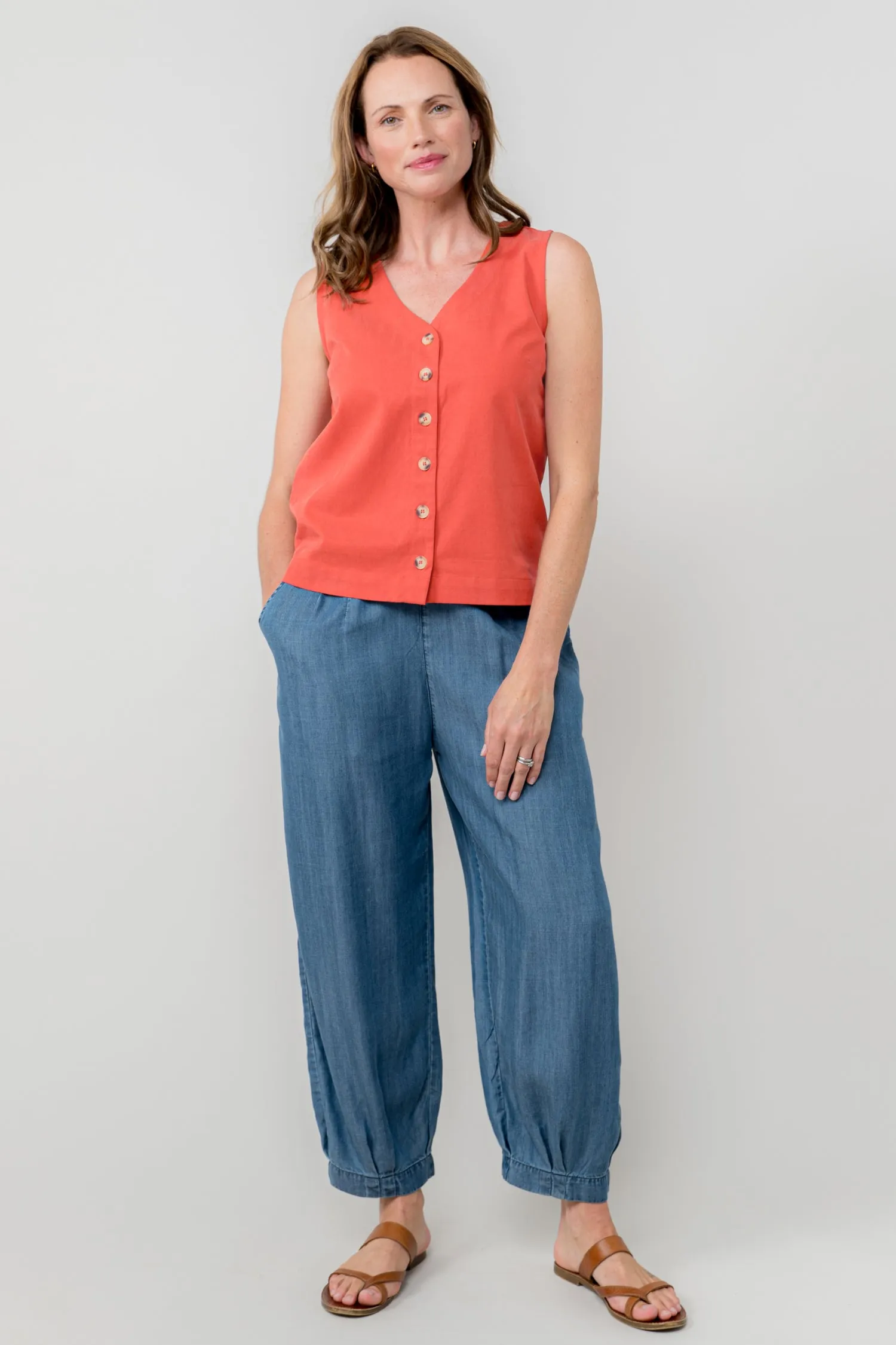 Sail Tencel Denim Cropped Trousers
