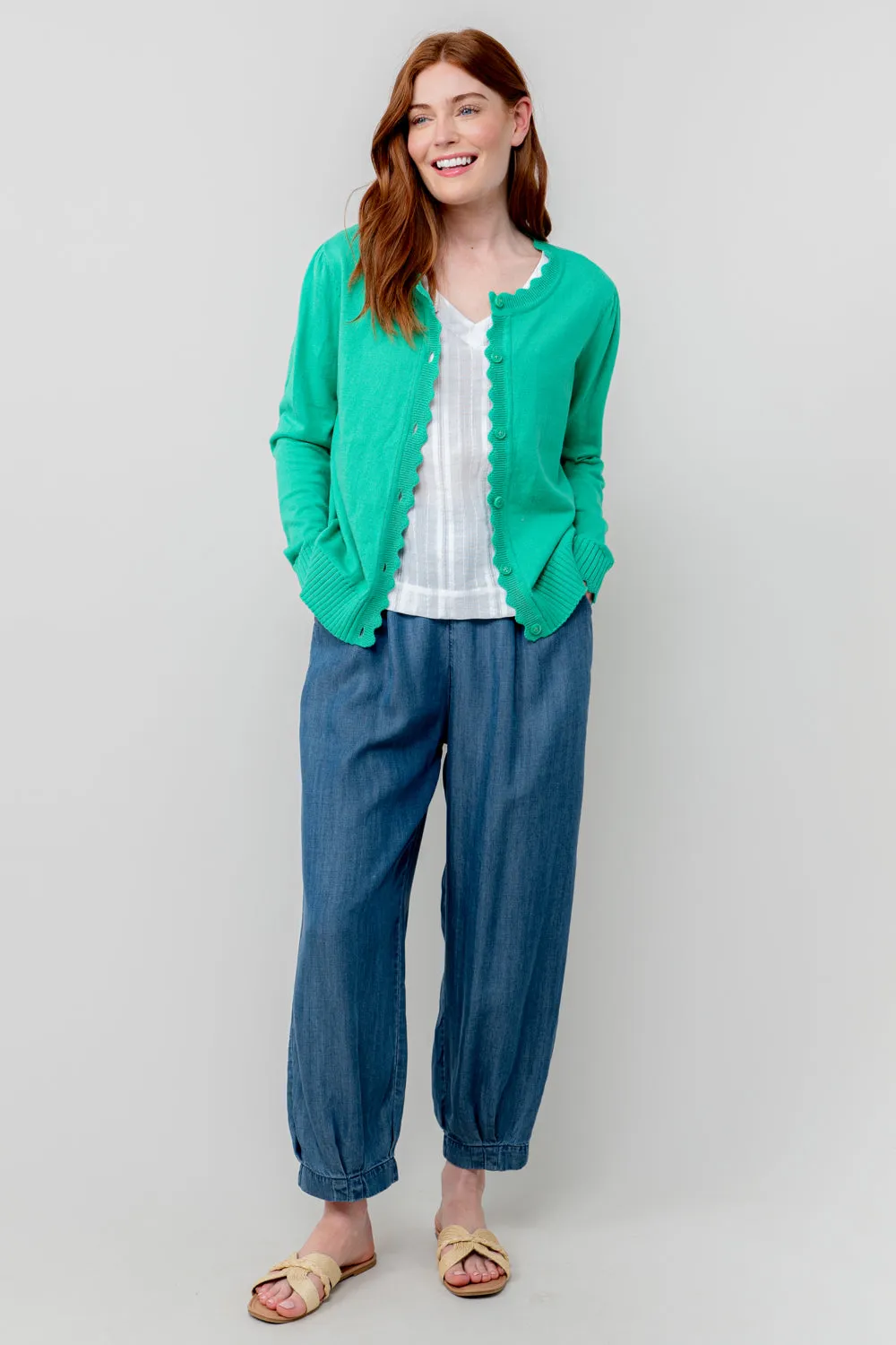 Sail Tencel Denim Cropped Trousers