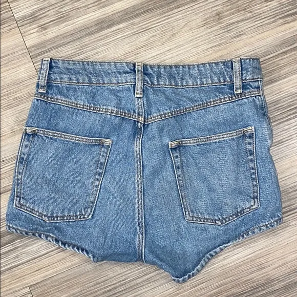 Sandro Paris High waisted Ripped Denim shorts sz36