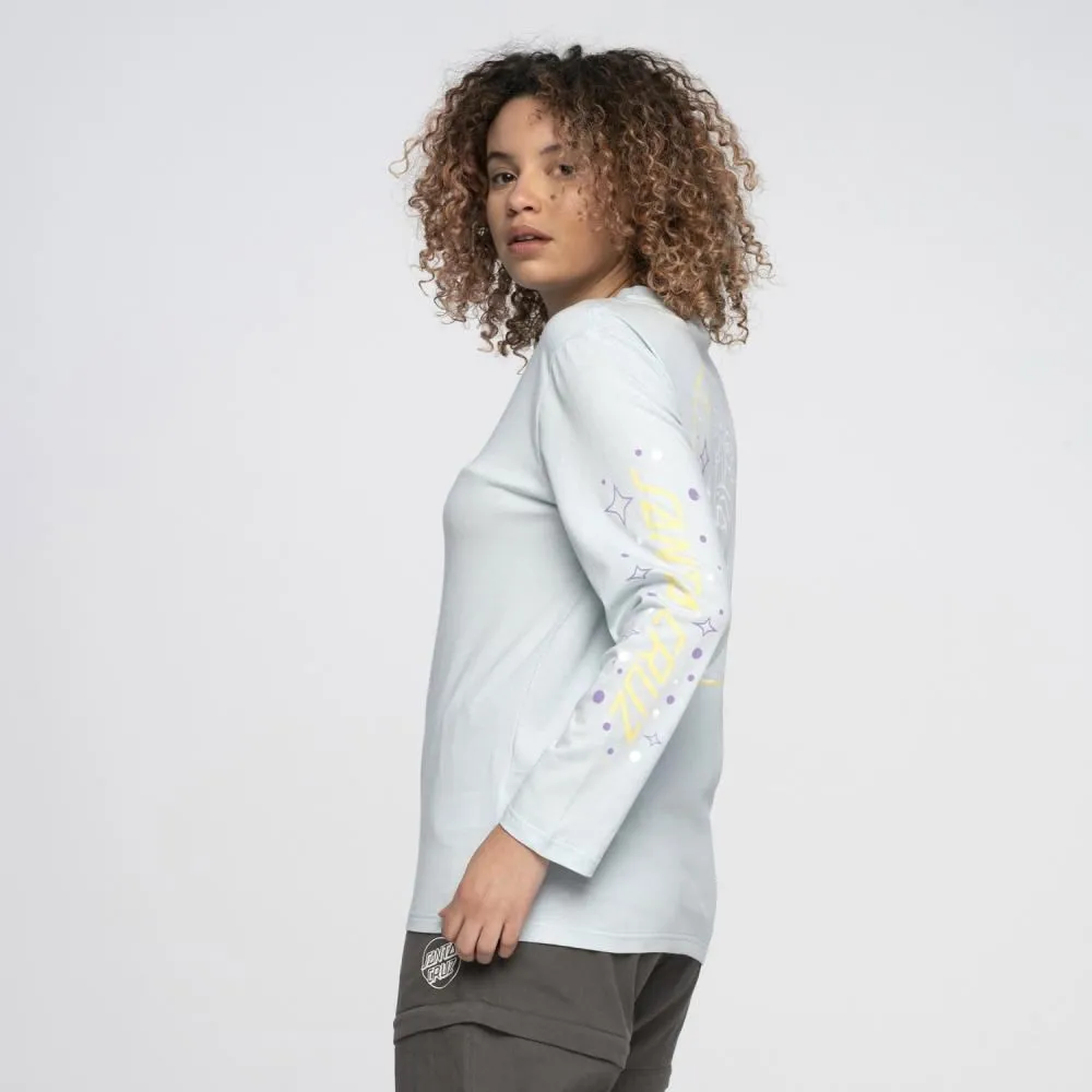 Santa Cruz Womens L/S T-Shirt Moon Ray Hand L/S T-Shirt - Baby Blue