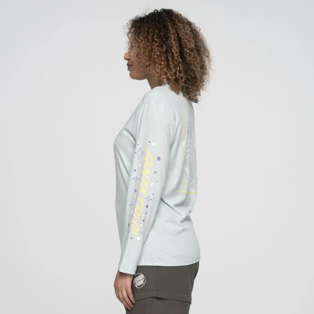 Santa Cruz Womens L/S T-Shirt Moon Ray Hand L/S T-Shirt - Baby Blue