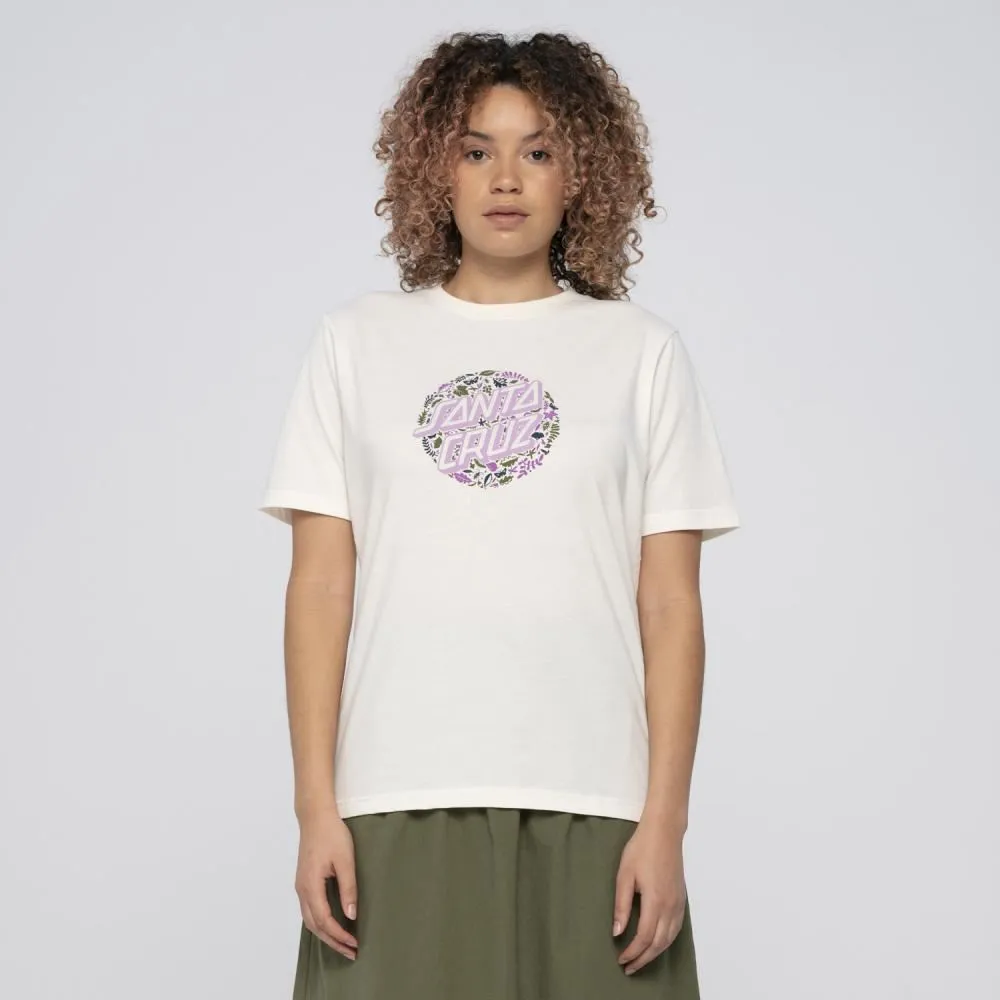 Santa Cruz Womens T-Shirt Foliage Dot T-Shirt - Off White