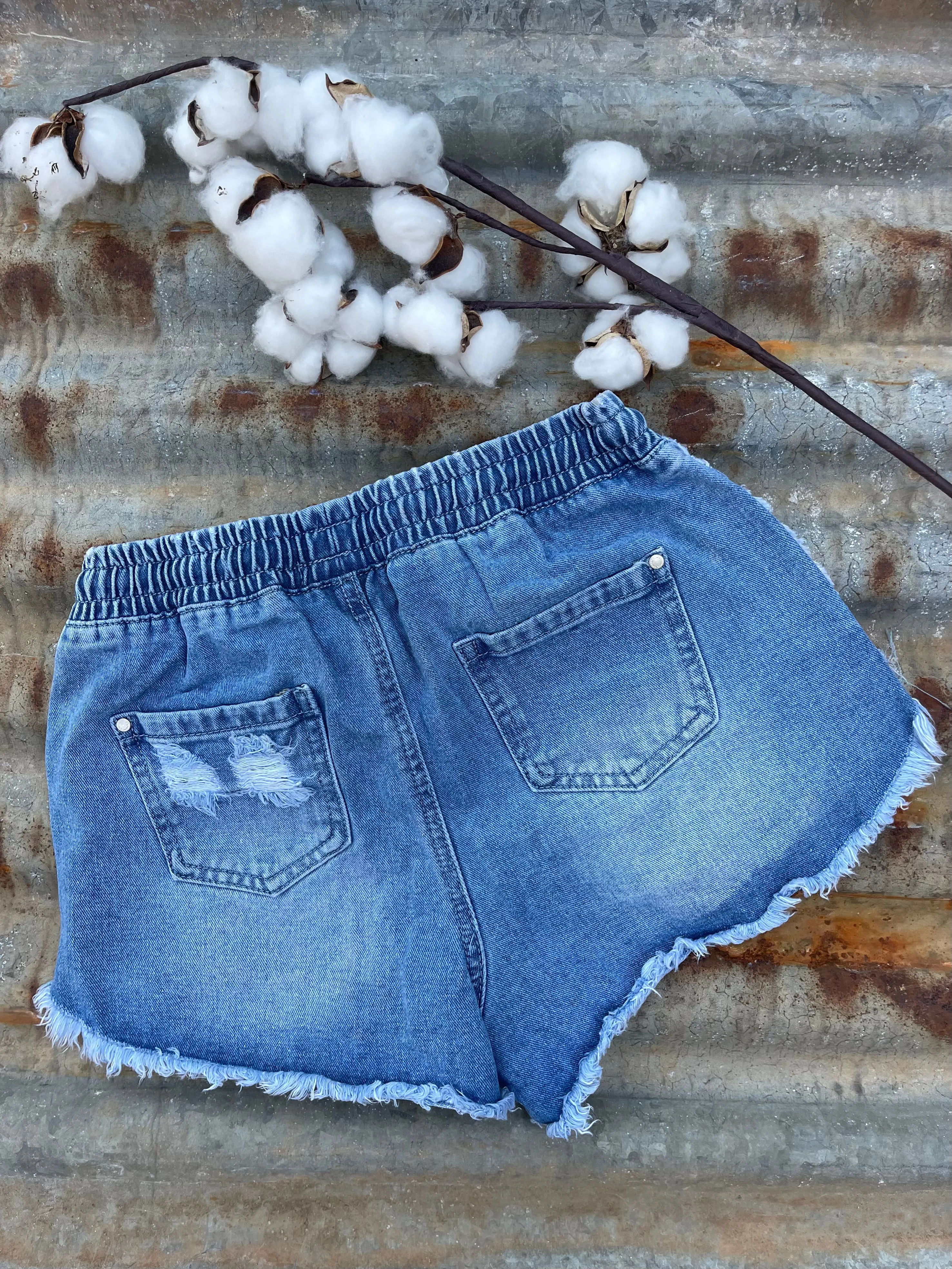 Scarlett Denim Shorts in Mid Blue