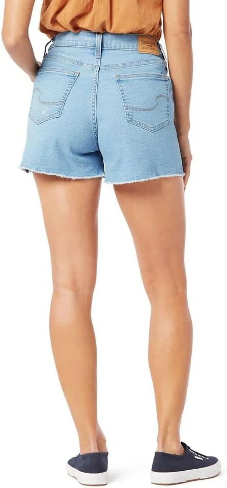Signature By Levi Strauss & Co. Gold Heritage High Rise 3" Jean Shorts Blue 26