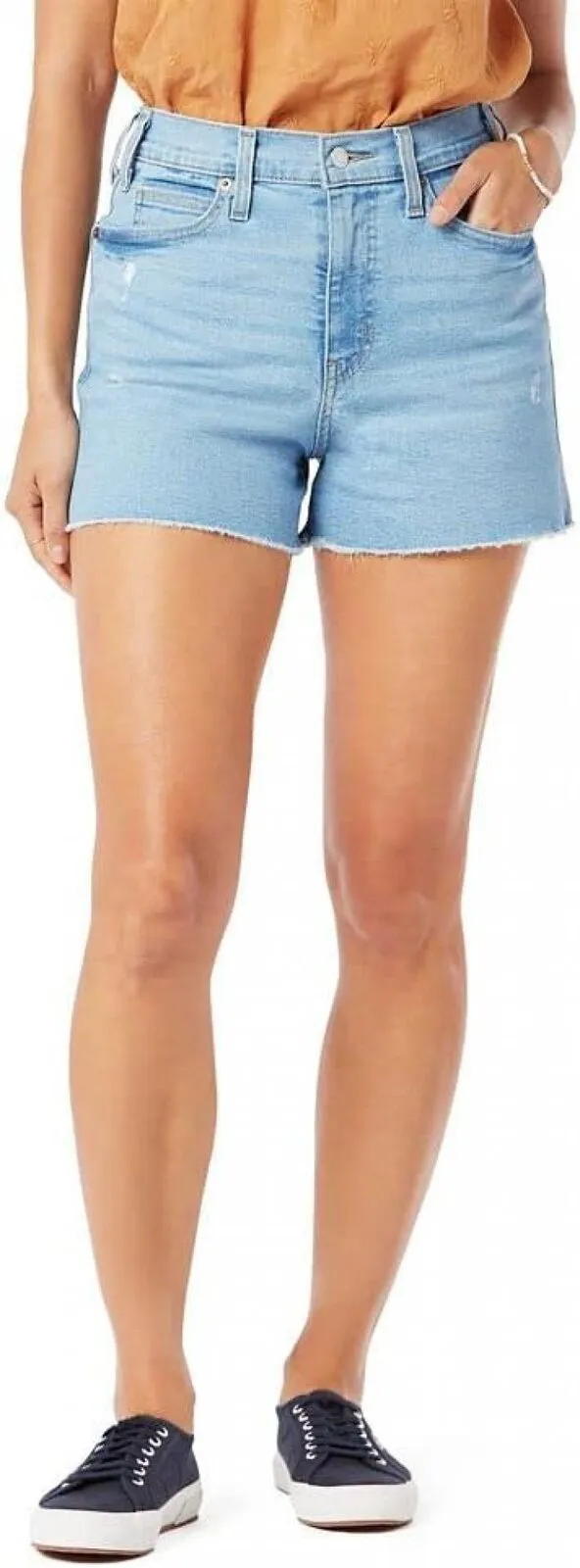 Signature By Levi Strauss & Co. Gold Heritage High Rise 3" Jean Shorts Blue 26
