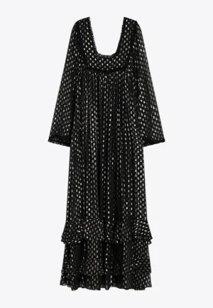Silk Ruffled Maxi Dress