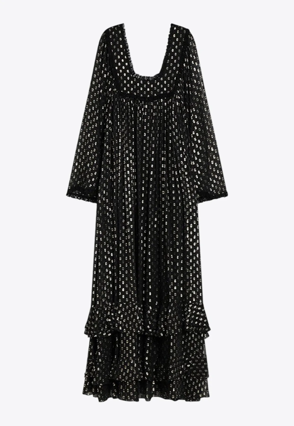 Silk Ruffled Maxi Dress