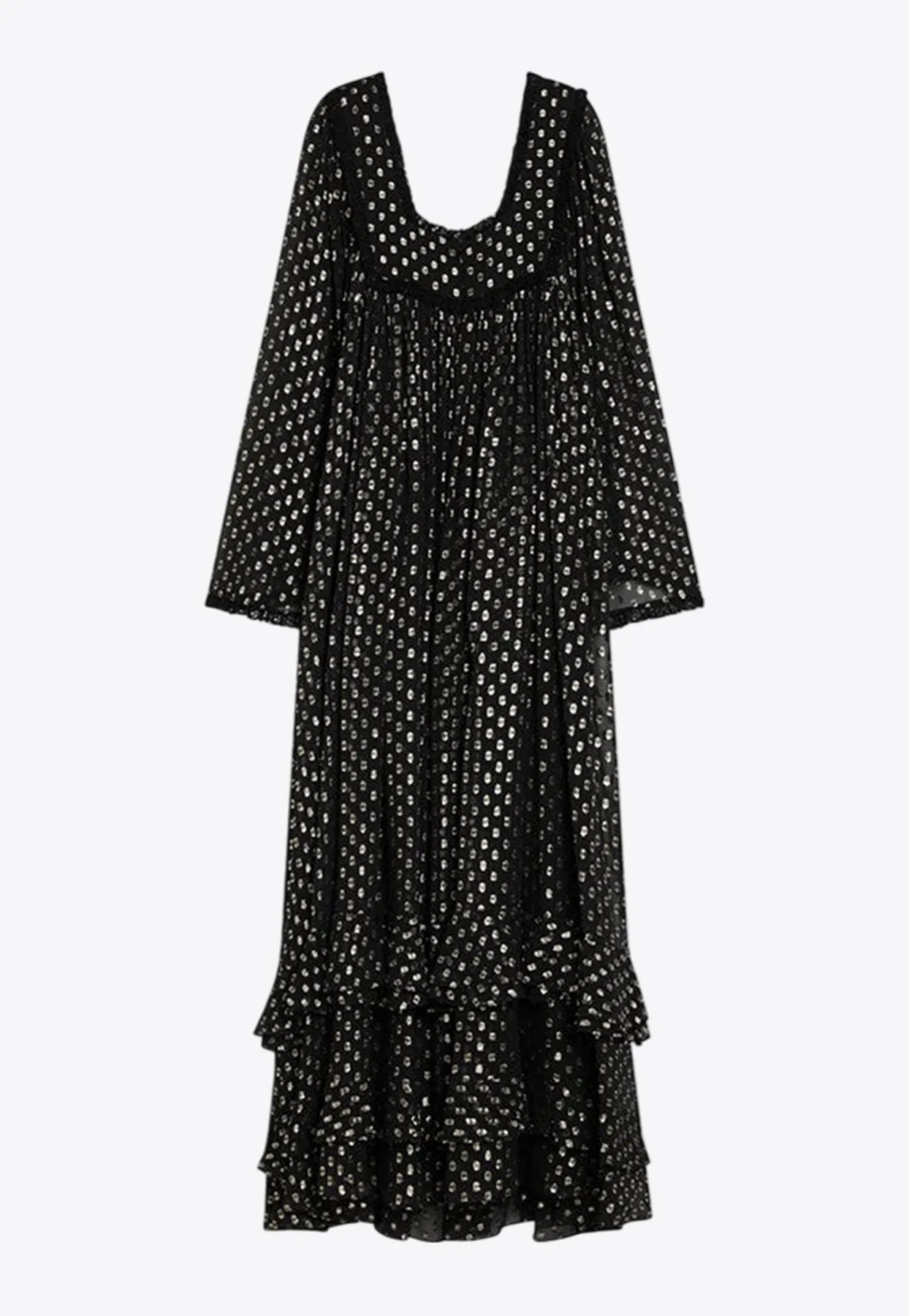 Silk Ruffled Maxi Dress