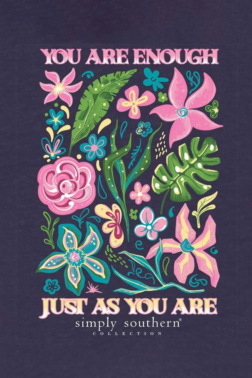 Simply Southern You Are Enough T-Shirt for Women in Navy | SS-ENOUGH-HTHRNVY
