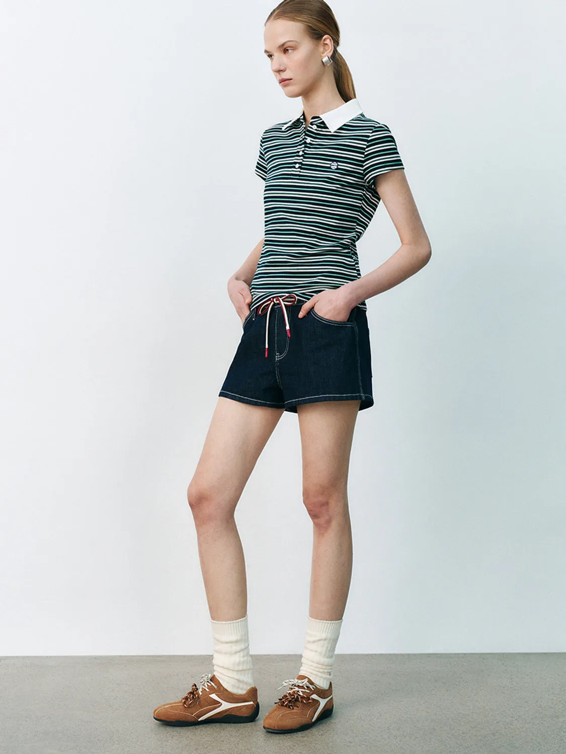 Skinny Striped Polo Shirts