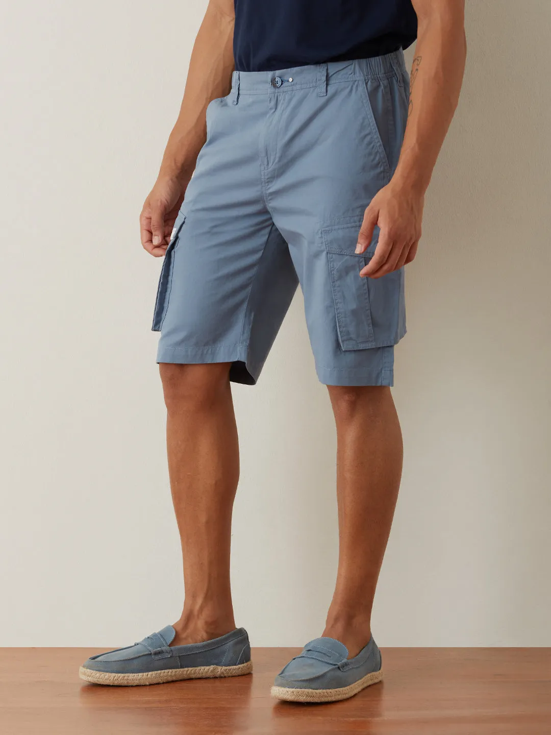 Sky Blue Plain Shorts
