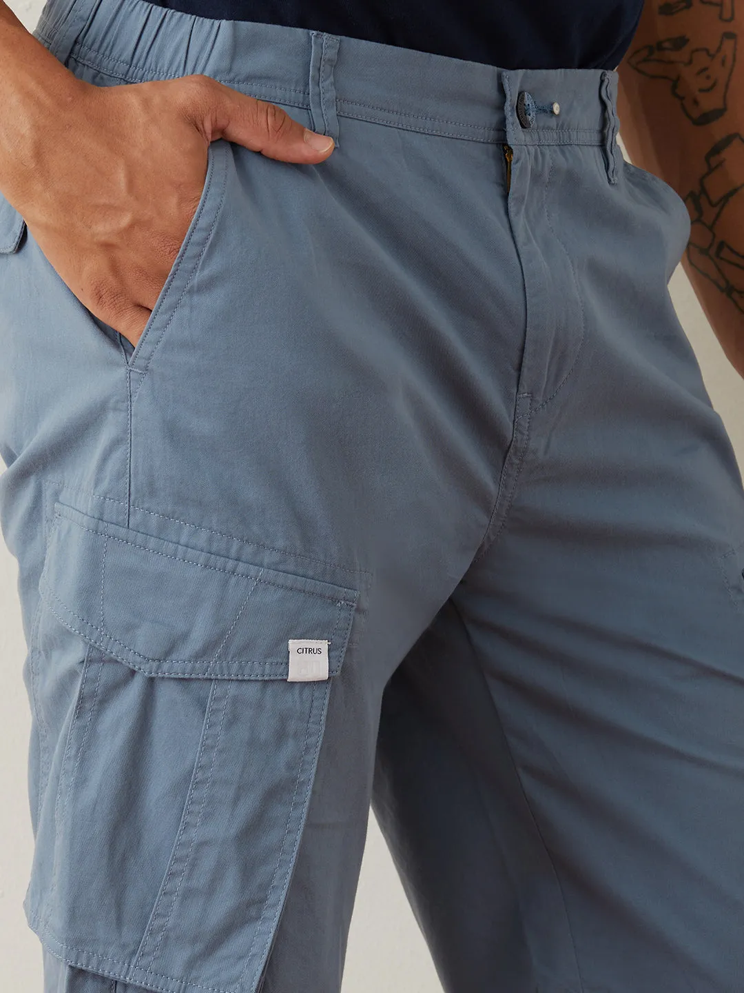 Sky Blue Plain Shorts
