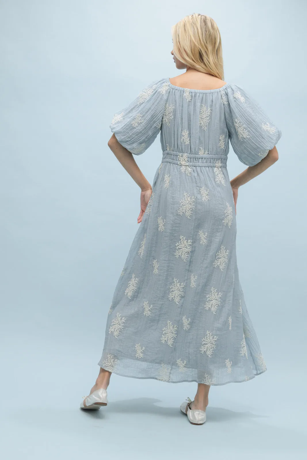 Skye Floral Embroidered Midi Dress