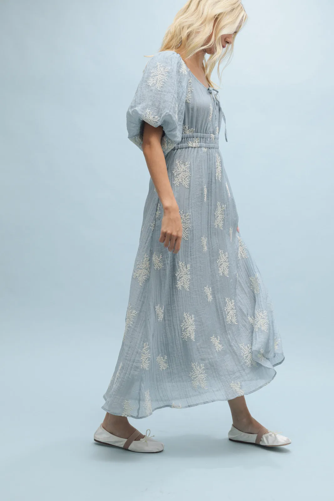 Skye Floral Embroidered Midi Dress