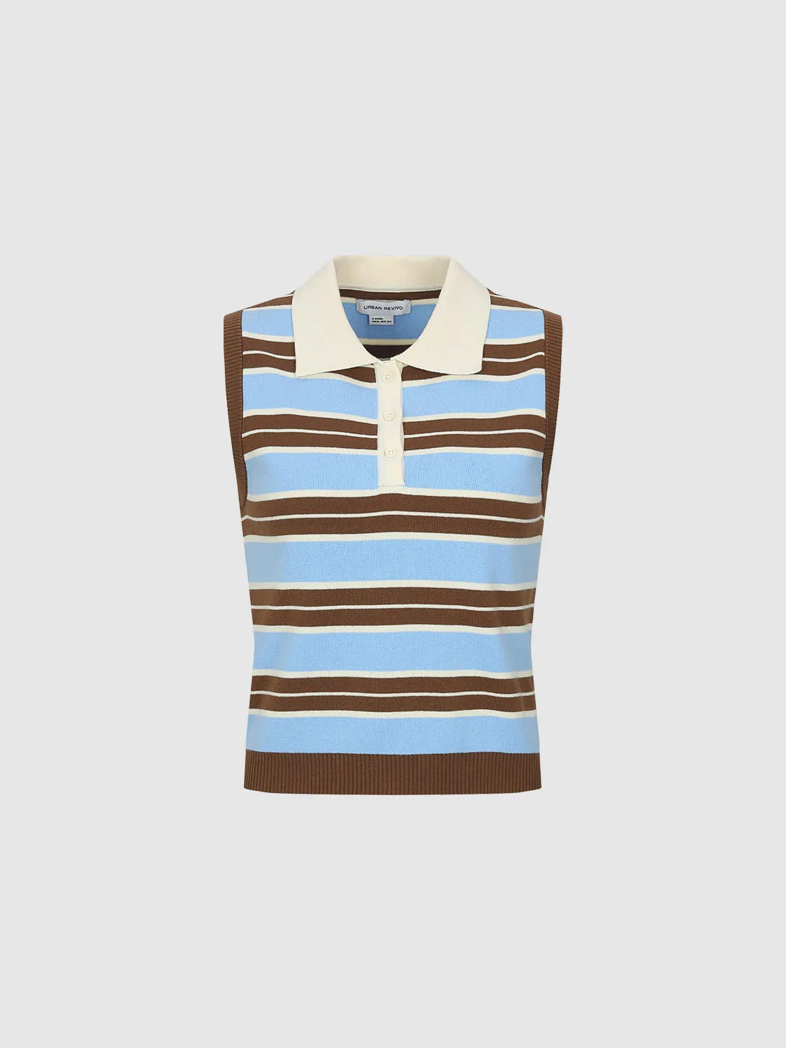 Sleeveless Striped Knitted T-Shirts