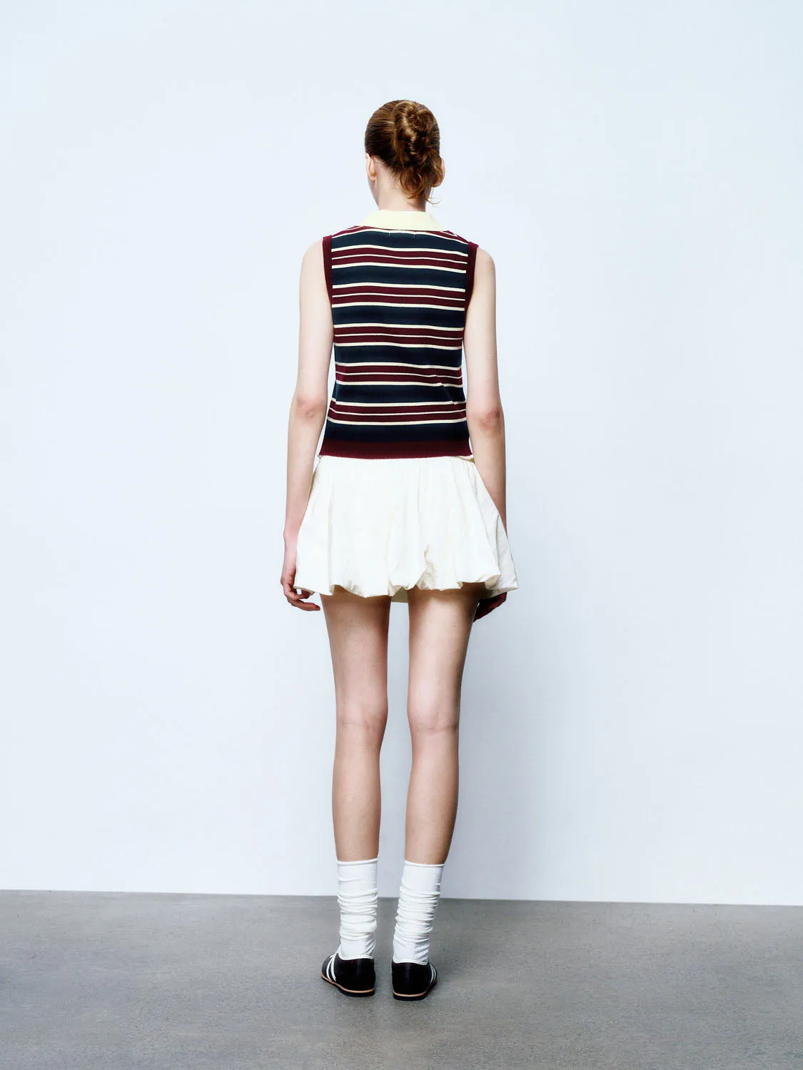 Sleeveless Striped Knitted T-Shirts