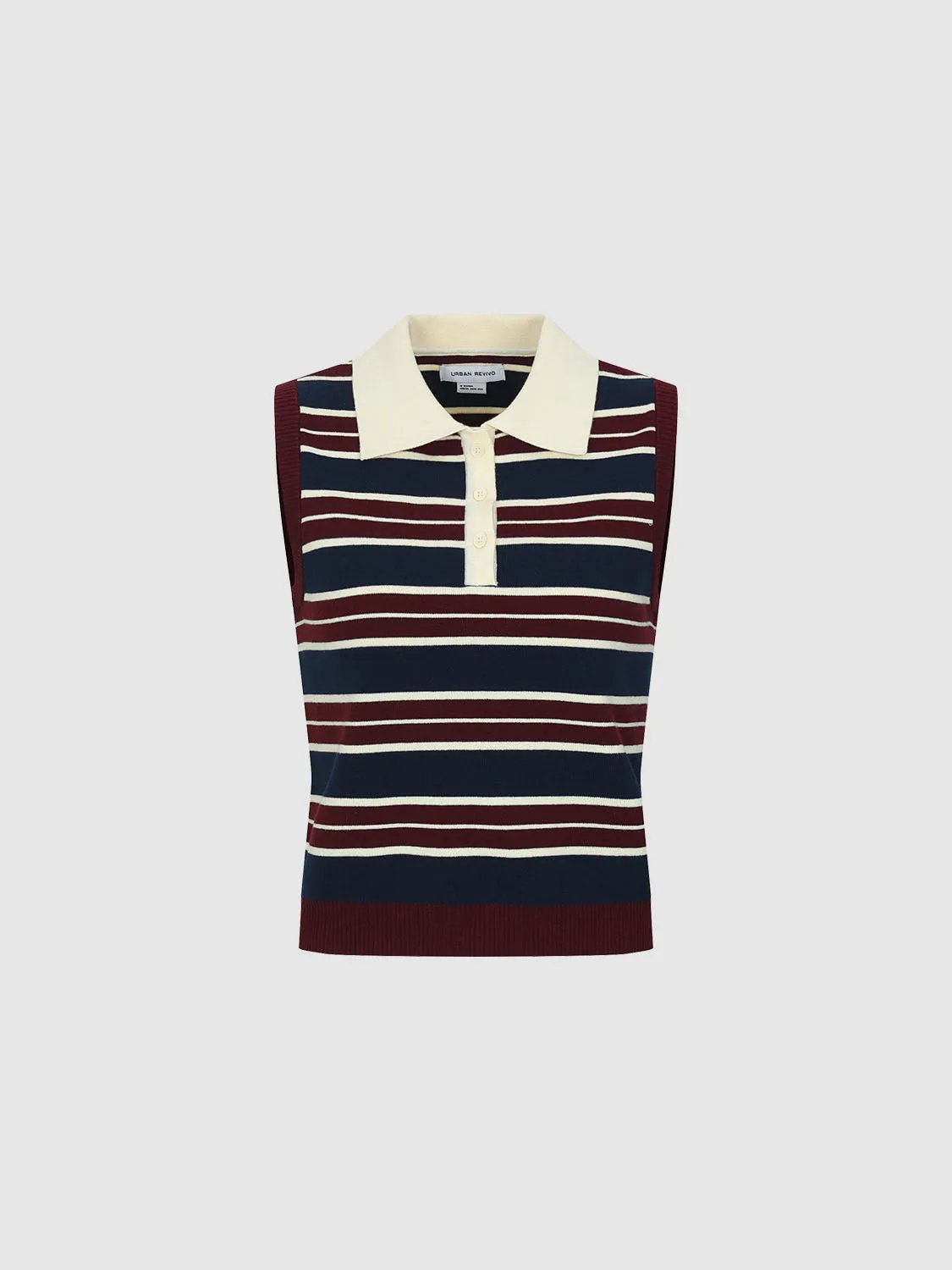 Sleeveless Striped Knitted T-Shirts