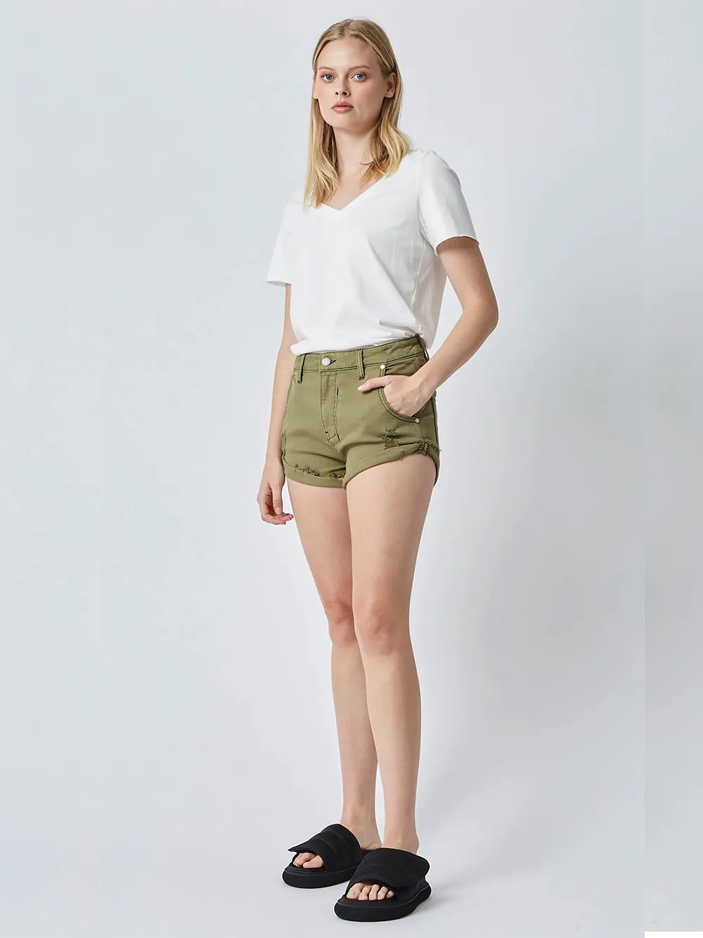 Slouchy Khaki Shorts