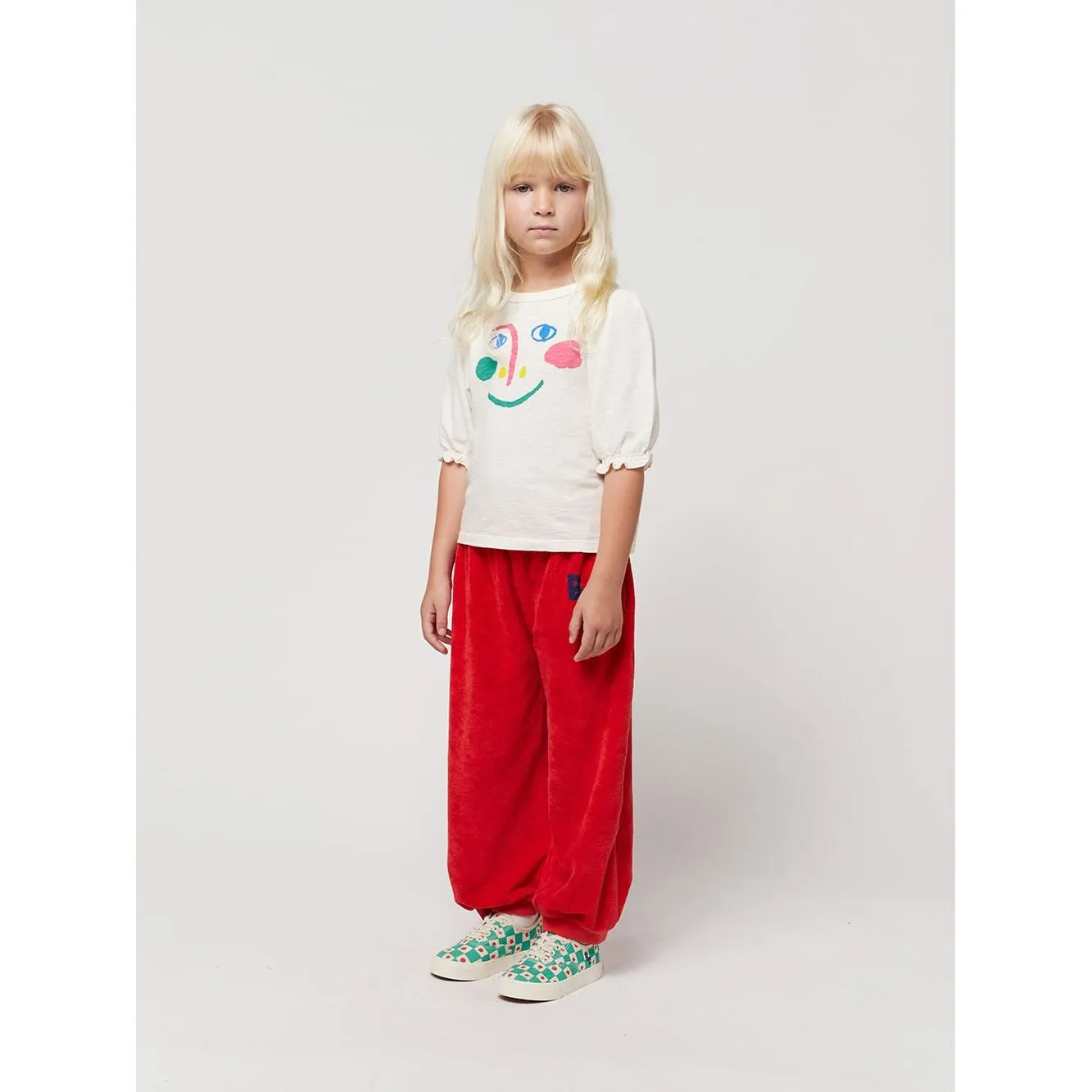 Smiling Mask Puffed Sleeves T-Shirt
