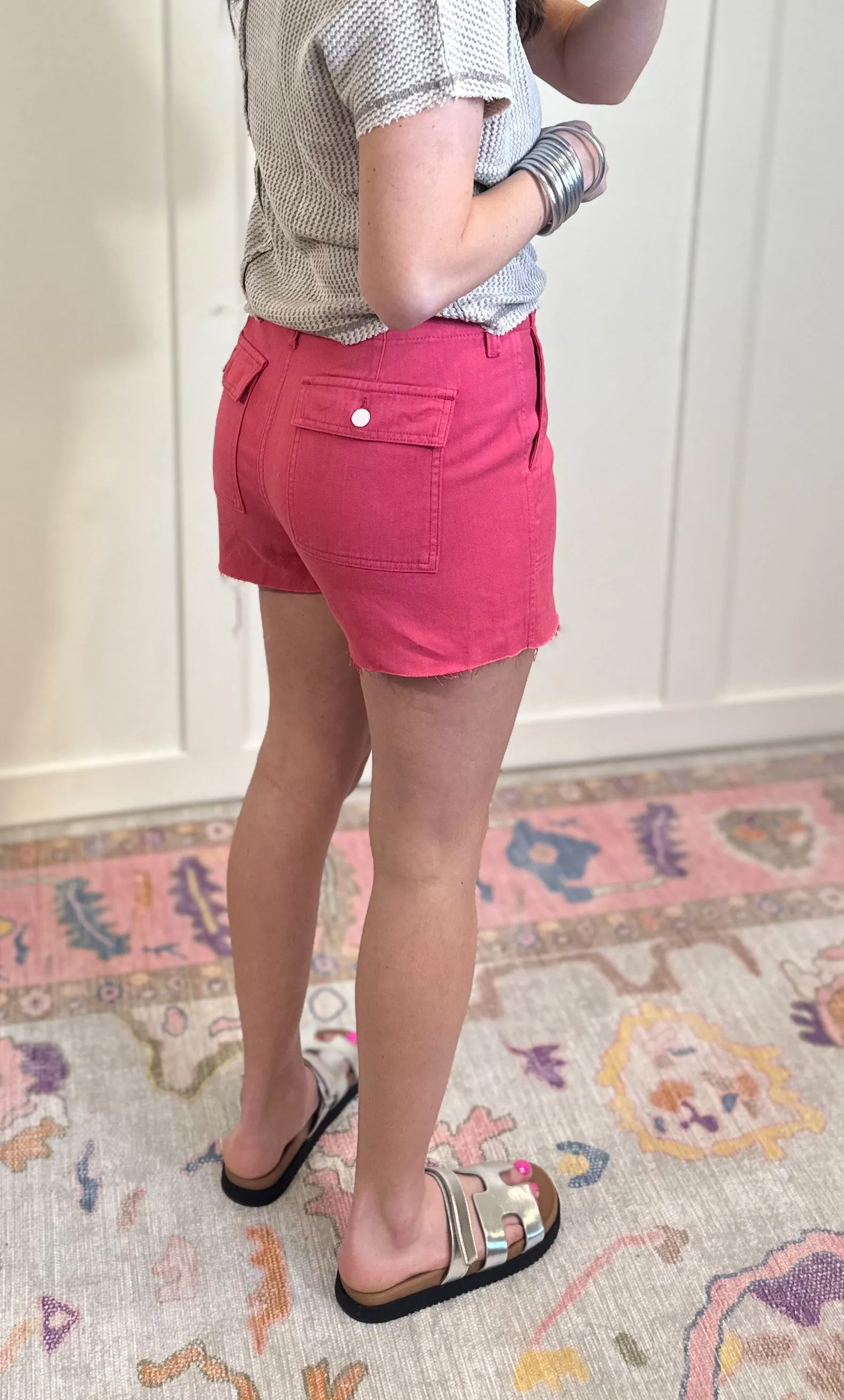 SneakPeak Utility Shorts in Pink