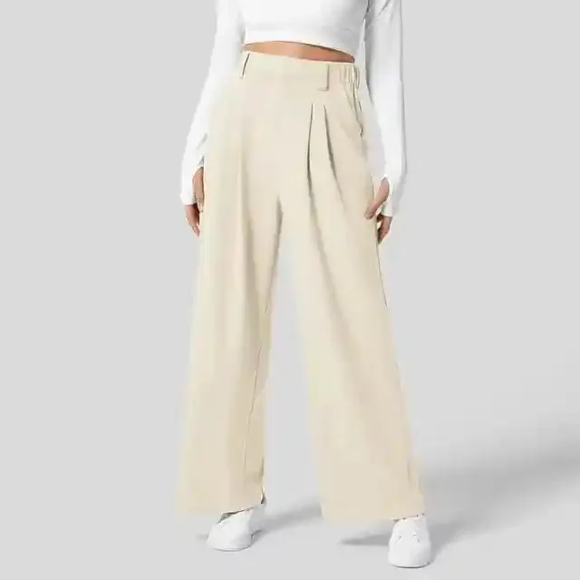 Solid Wide Leg Pants For Woman Work Business