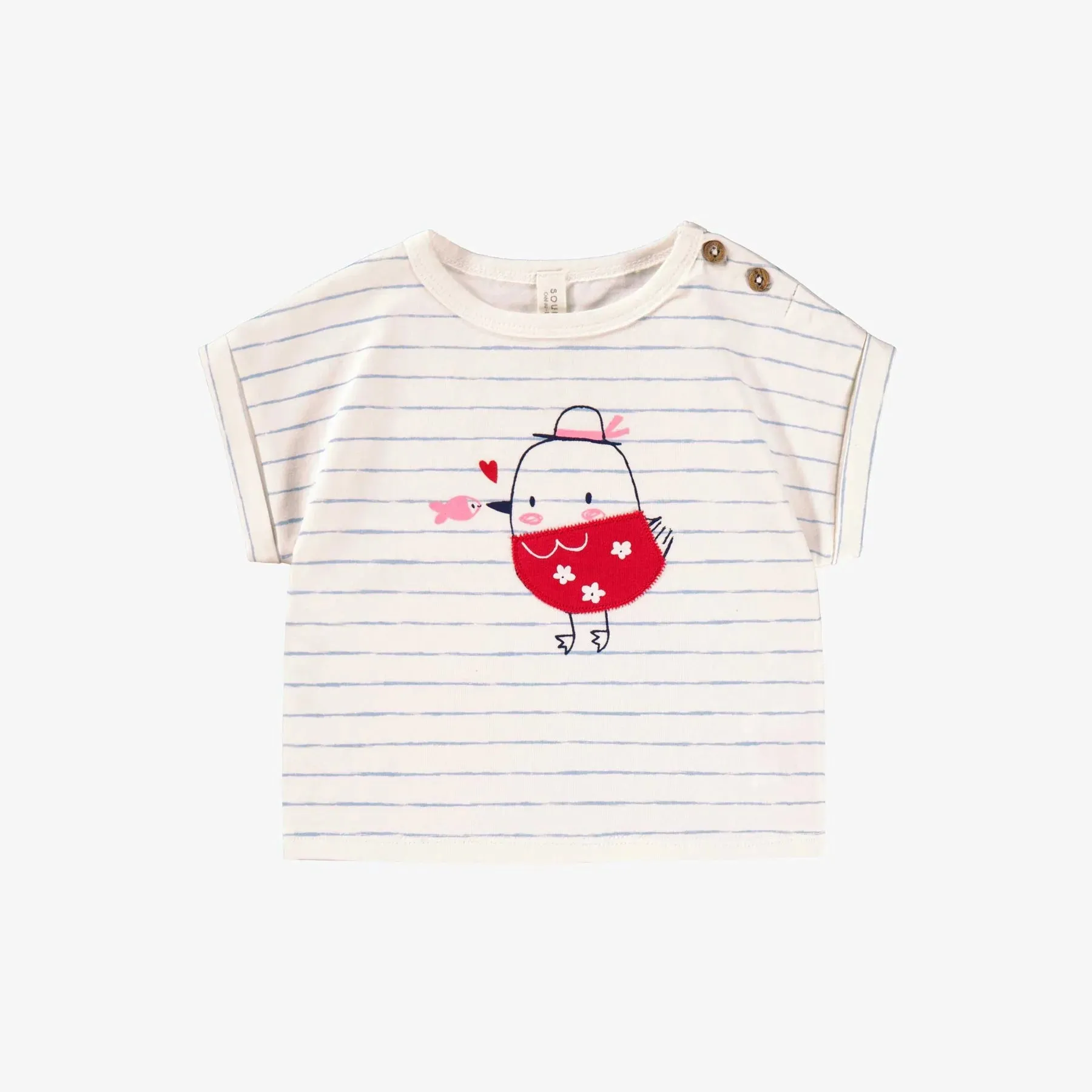 Souris Mini Stripes   Seagull T- Shirt - Newborn