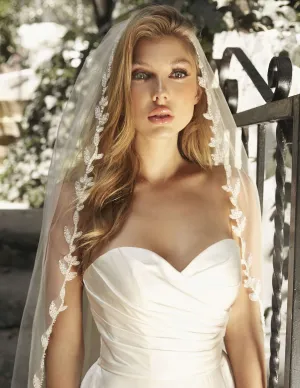 Spring Bouquet Bead Edge Cathedral Veil
