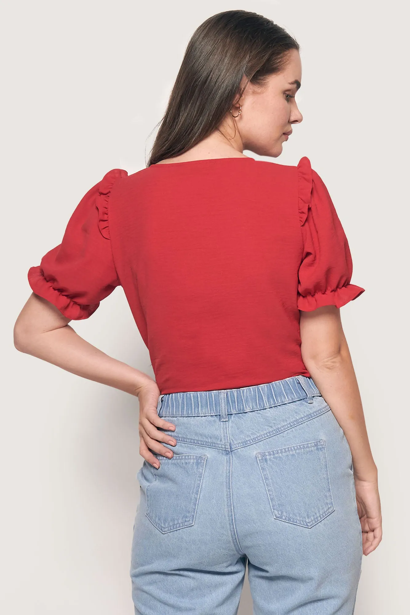 Square Neck Puff Sleeve Shirt