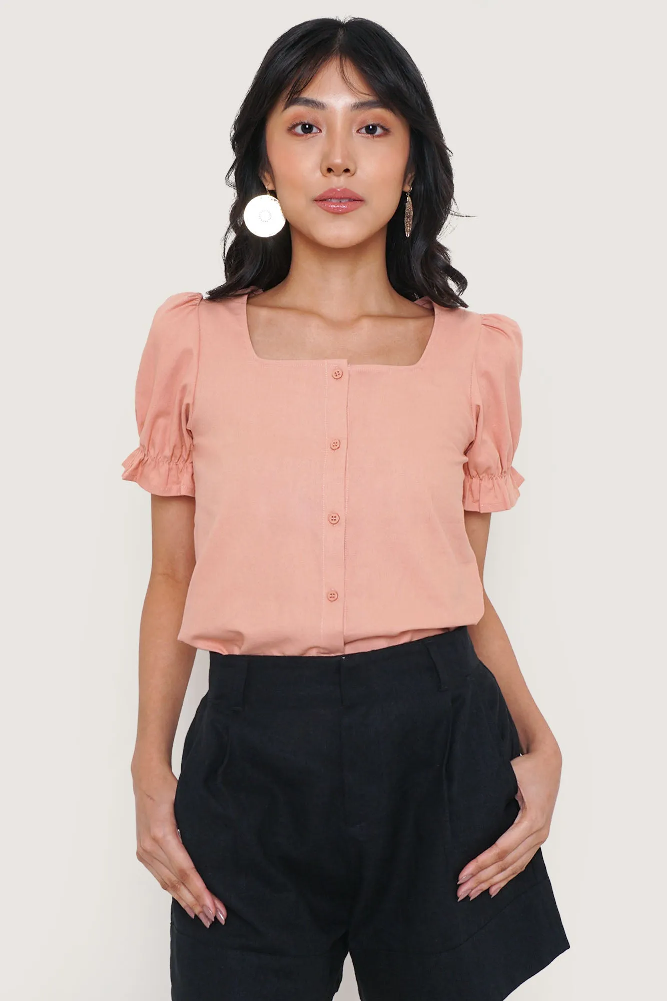 Square Neck Puff Sleeve Top