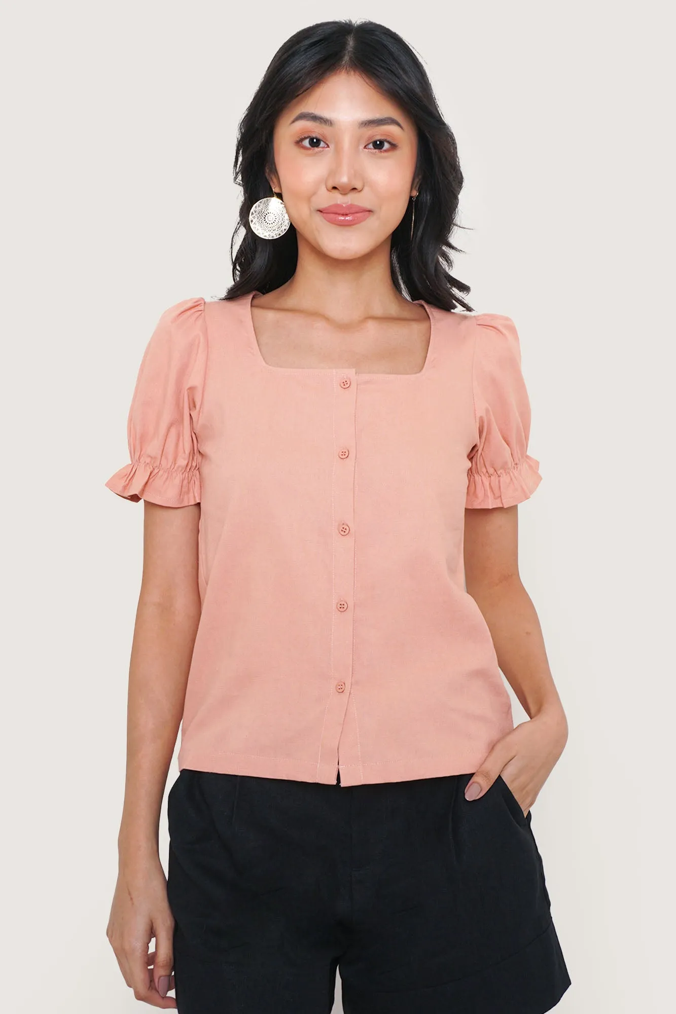 Square Neck Puff Sleeve Top