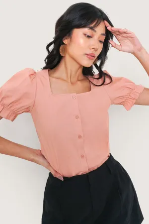 Square Neck Puff Sleeve Top