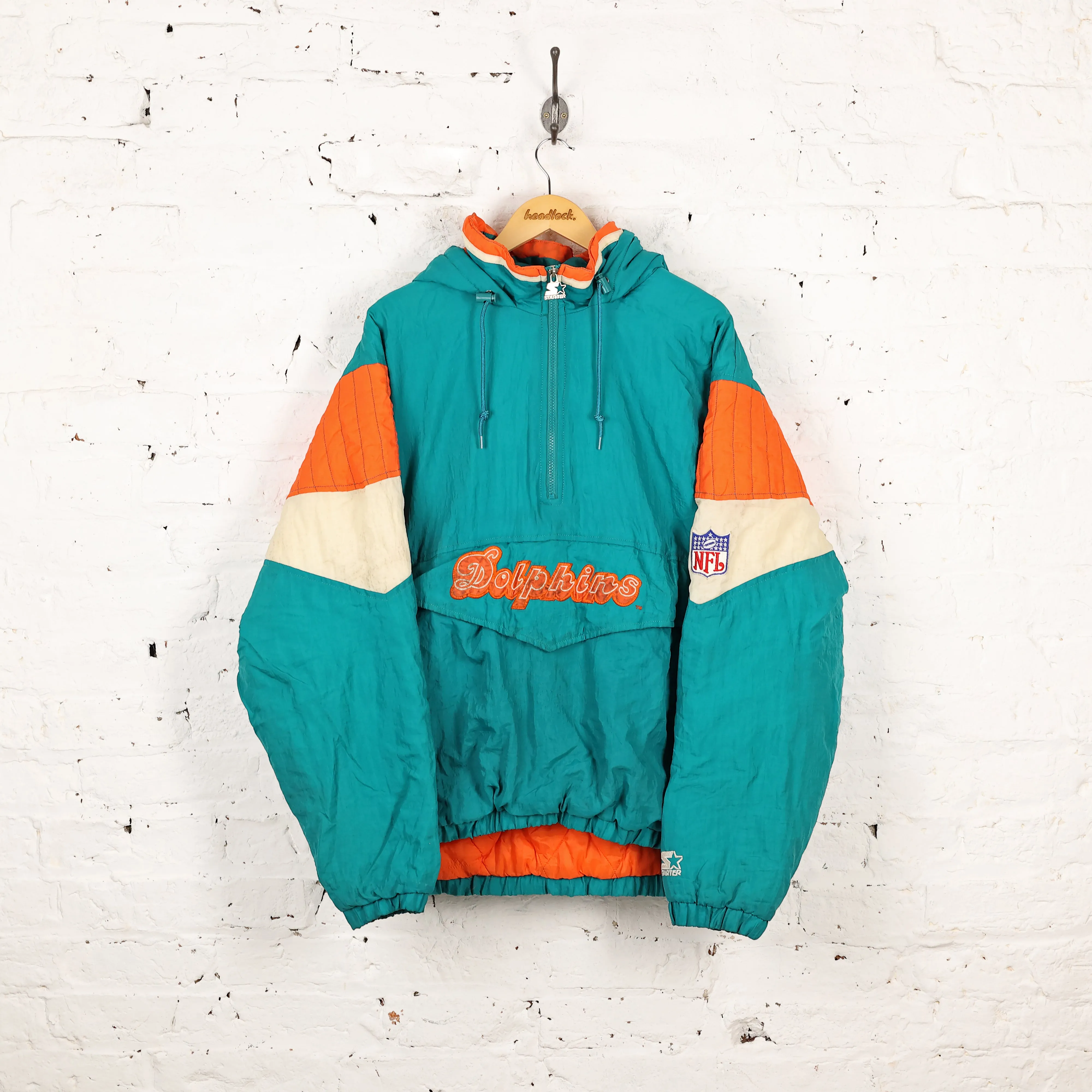Starter Miami Dolphins 1/4 Zip Starter Jacket - Blue - XL