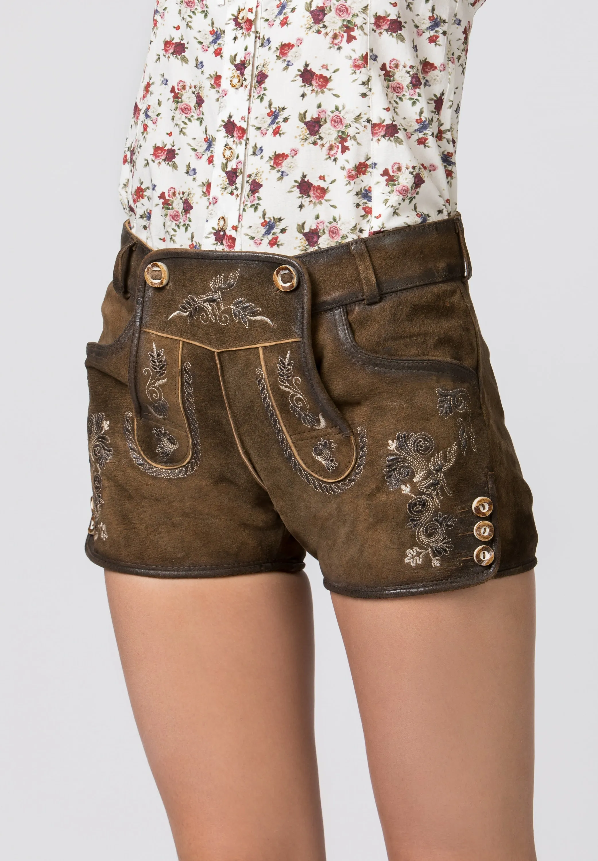 Stockerpoint Woman's Lederhosen Short "Rosy" brown (40,42) closeout
