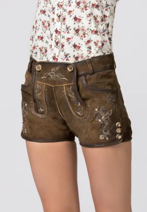 Stockerpoint Woman's Lederhosen Short "Rosy" brown (40,42) closeout