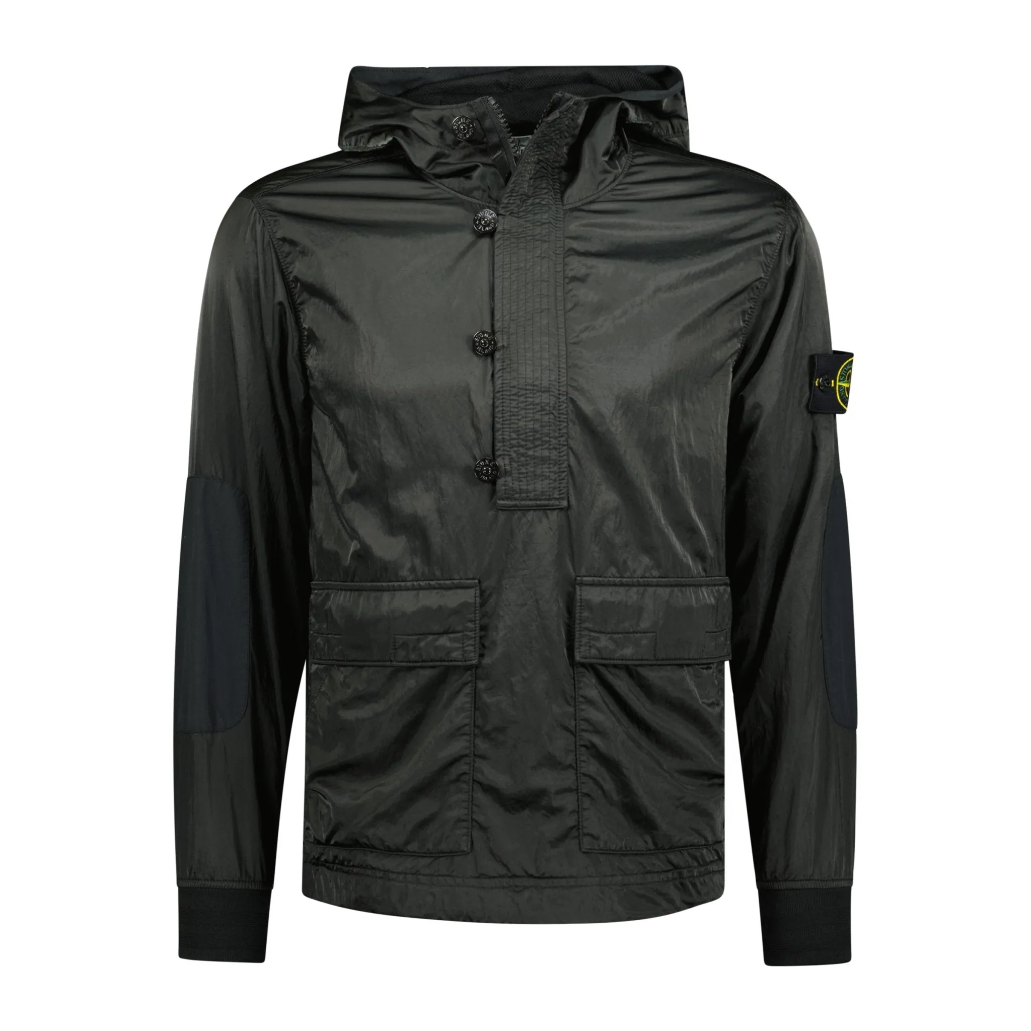STONE ISLANDHalf-Zip Smock Hooded Jacket Black