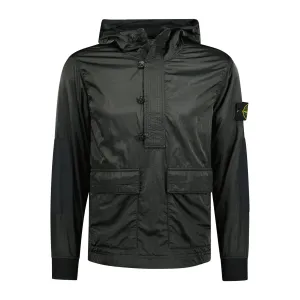 STONE ISLANDHalf-Zip Smock Hooded Jacket Black