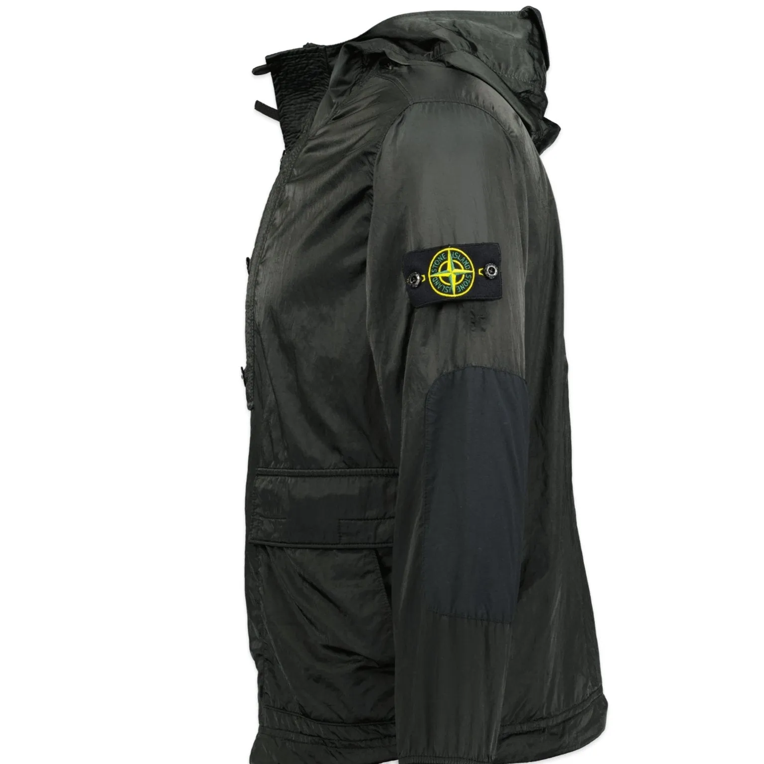 STONE ISLANDHalf-Zip Smock Hooded Jacket Black