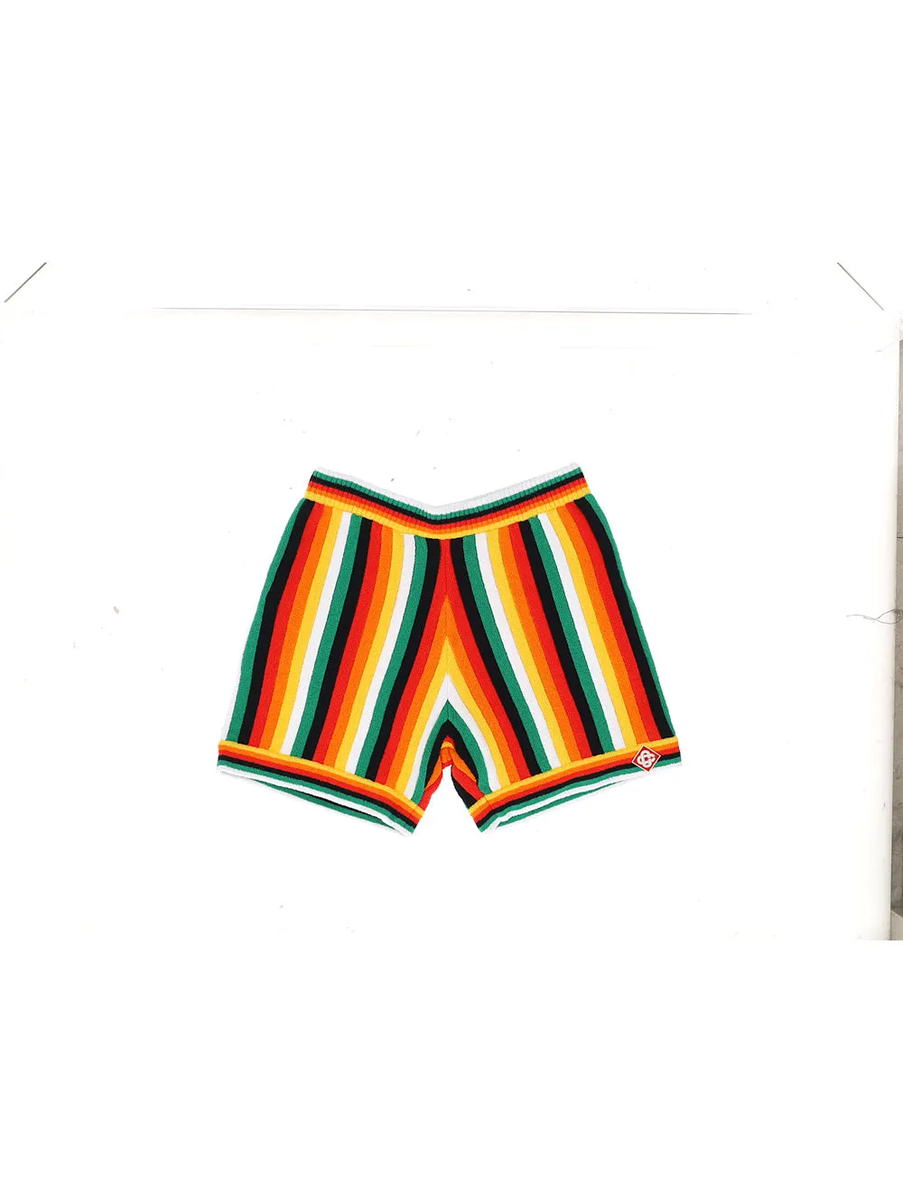 Straight-Leg Logo-Appliquéd Striped Cotton-Blend Terry Shorts