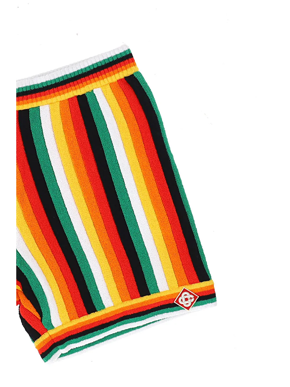 Straight-Leg Logo-Appliquéd Striped Cotton-Blend Terry Shorts