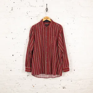 Striped 90s Corduroy Shirt - Red - XL