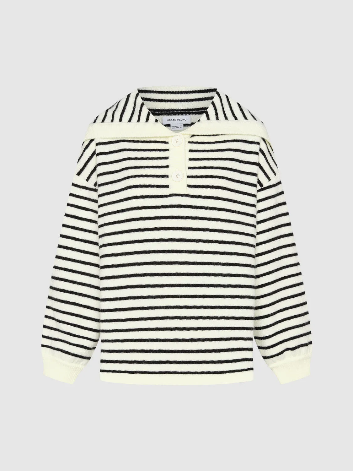 Striped Lapel Knitted T-Shirts