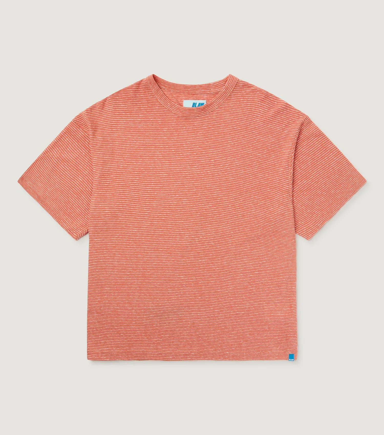 Striped Linen-Cotton T-shirt Coral