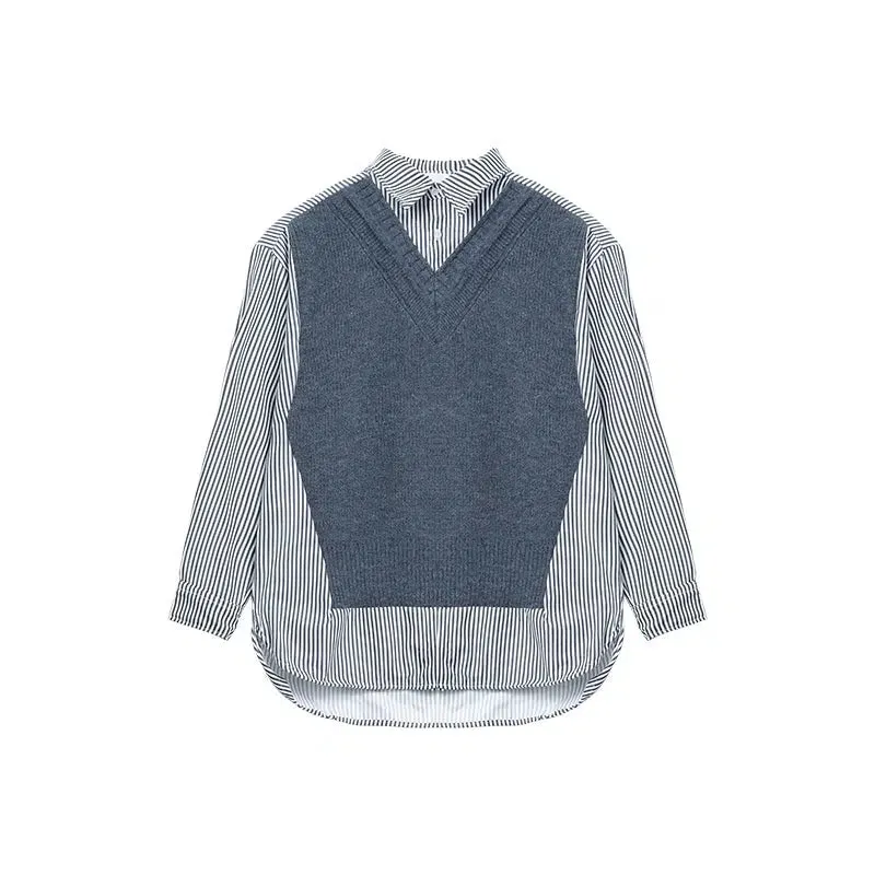 Striped Patchwork Two-piece Shirt