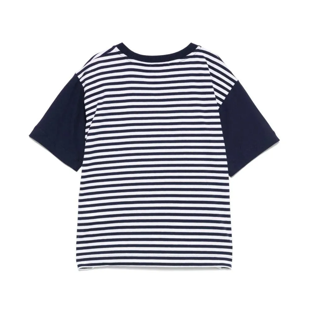 STRIPED SS TEE W CIRCUS BEAR PRINT