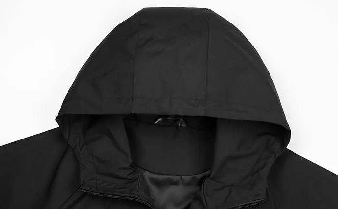 Stylish Hooded Raincoat with Elastic Hem for Men